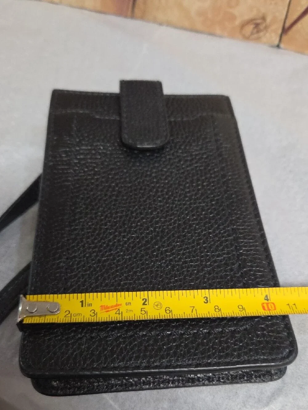 Marc Jacobs Black Pebbled Leather Crossbody Phone Card Case